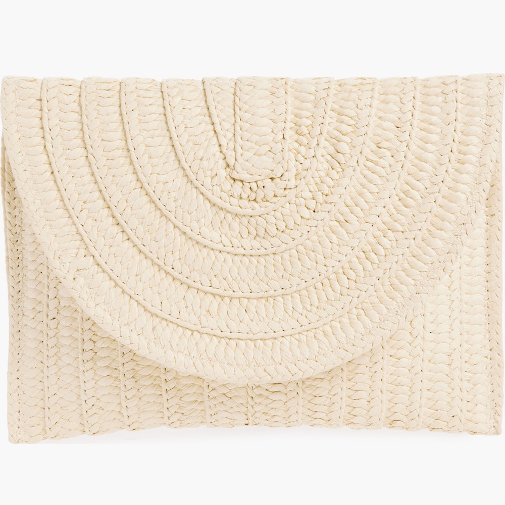 Elegant Cream Woven Clutch